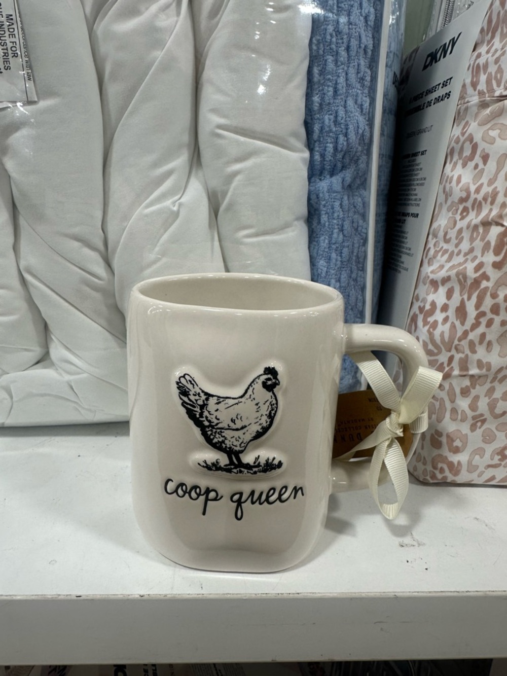 Rae Dunn Cream 'Coop Queen' Chicken Mug